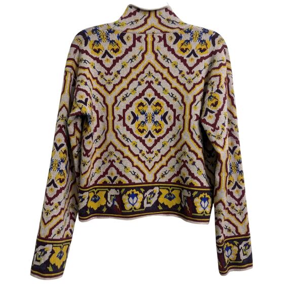 Anthropologie Contrast Mock Neck Viscose Blend Long Sleeve Sweater Size S - Picture 4 of 8